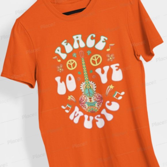 peace love Music ,love of Junk, Gypsy, Ladies tshirt, Plus size Fall design… - Picture 2 of 2